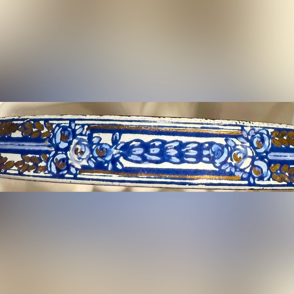 Vintage enamel bangle bracelet signed P. Melzer Austria